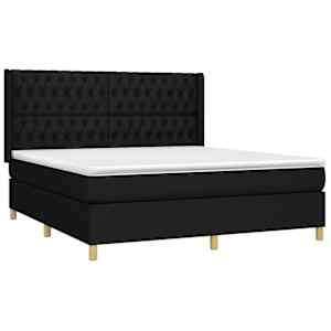 Box spring postel s matrací černá 180x200 cm textil - obrázek 3