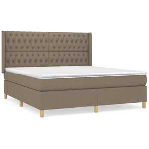 Box spring postel s matrací taupe 180x200 cm textil - obrázek 2