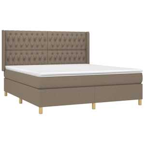 Box spring postel s matrací taupe 180x200 cm textil - obrázek 3