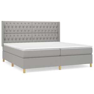 Box spring postel s matrací světle šedá 200 x 200 cm textil - obrázek 2