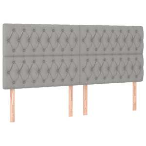 Box spring postel s matrací světle šedá 200 x 200 cm textil - obrázek 6