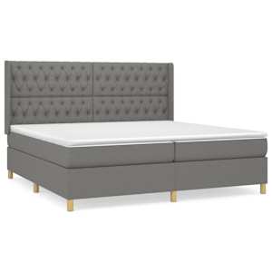 Box spring postel s matrací tmavě šedá 200x200 cm textil - obrázek 2