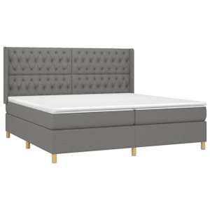 Box spring postel s matrací tmavě šedá 200x200 cm textil - obrázek 3