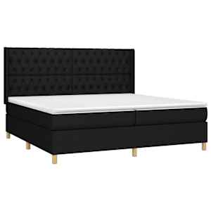 Box spring postel s matrací černá 200x200 cm textil - obrázek 3