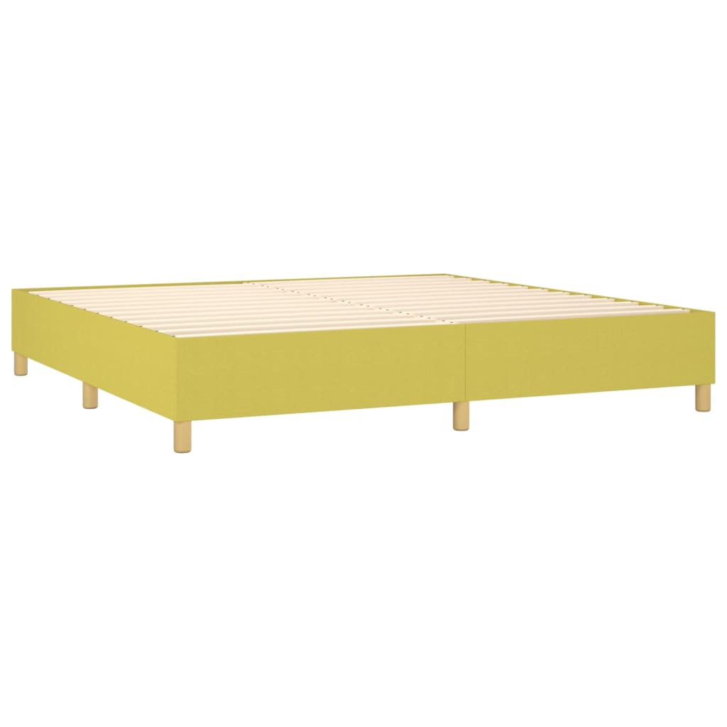 atsperu gultas rāmis ar matraci, zaļš audums, 200x200 cm | Stepinfit.lv