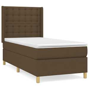Box spring postel s matrací tmavě hnědá 80x200 cm textil - obrázek 2