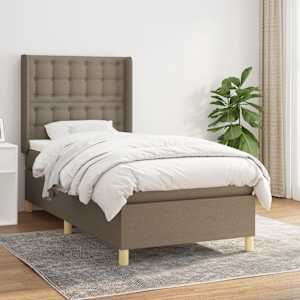 Box spring postelja z vzmetnico taupe 80x200 cm blago