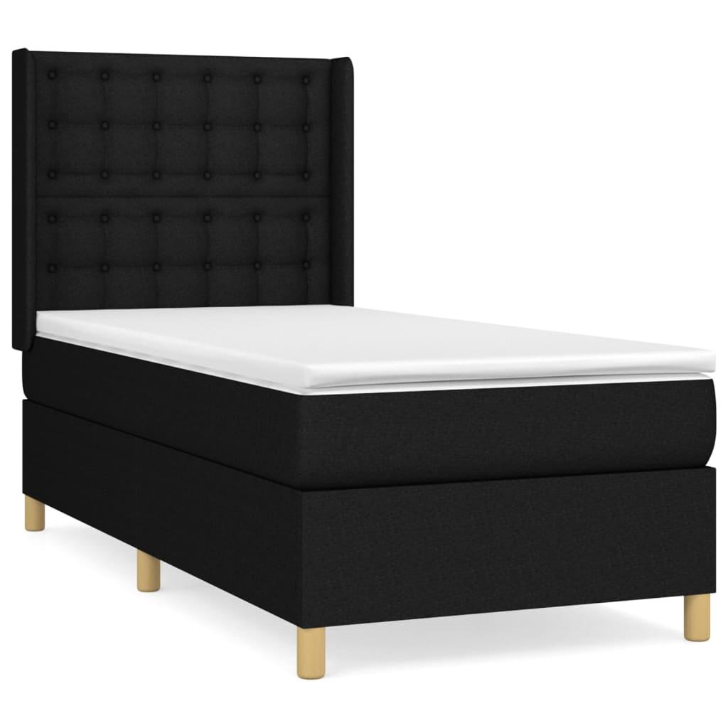 Thumbnail - vidaXL Boxspringbett mit Matratze Schwarz 90x200 cm Stoff