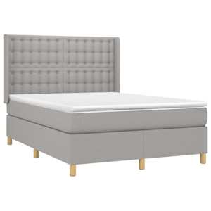 Box spring postel s matrací světle šedá 140 x 190 cm textil - obrázek 3