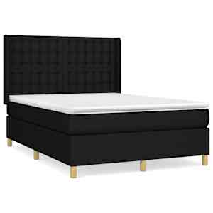 Box spring postel s matrací černá 140 x 190 cm textil - obrázek 2