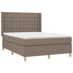 Box spring postel s matrací taupe 140x190 cm textil - obrázek 3