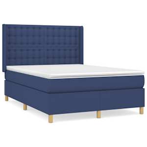Box spring postel s matrací modrá 140x190 cm textil - obrázek 2