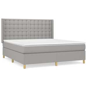 Box spring postel s matrací světle šedá 160 x 200 cm textil - obrázek 2