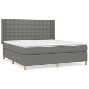 Box spring postel s matrací tmavě šedá 160x200 cm textil - obrázek 2