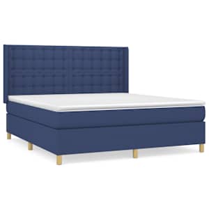 Box spring postel s matrací modrá 160x200 cm textil - obrázek 2