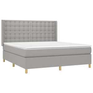 Box spring postel s matrací světle šedá 180 x 200 cm textil - obrázek 3