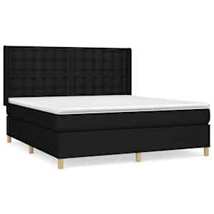 Box spring postel s matrací černá 180x200 cm textil - obrázek 2