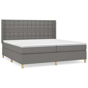 Box spring postel s matrací tmavě šedá 200x200 cm textil - obrázek 2