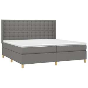 Box spring postel s matrací tmavě šedá 200x200 cm textil - obrázek 3