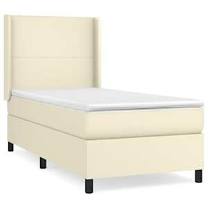 Box spring postel s matrací krémová 80 x 200 cm umělá kůže - obrázek 2