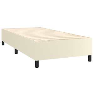 Box spring postel s matrací krémová 80 x 200 cm umělá kůže - obrázek 4