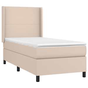 Box spring postel s matrací cappuccino 80 x 200 cm umělá kůže - obrázek 3