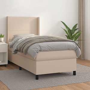 Box spring postel s matrací cappuccino 80 x 200 cm umělá kůže