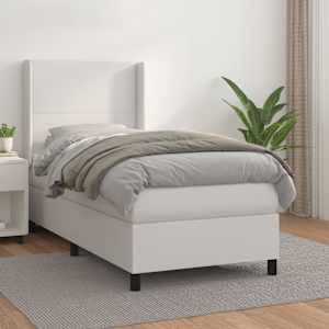 Box spring postel s matrací bílá 90x190 cm umělá kůže - obrázek 1