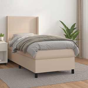 Box spring postel s matrací cappuccino 100x200 cm umělá kůže - obrázek 1
