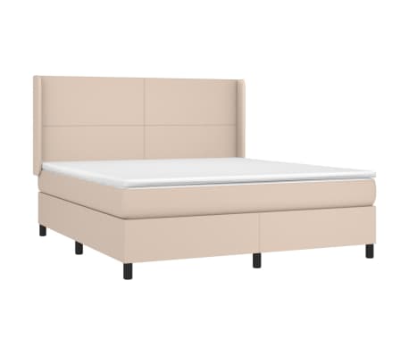 vidaXL Sommier &agrave; lattes de lit avec matelas Cappuccino 160x200 cm