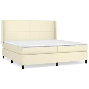 Box spring postel s matrací krémová 200x200 cm umělá kůže - obrázek 2