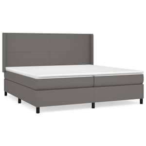 Box spring postel s matrací šedá 200x200 cm umělá kůže - obrázek 2