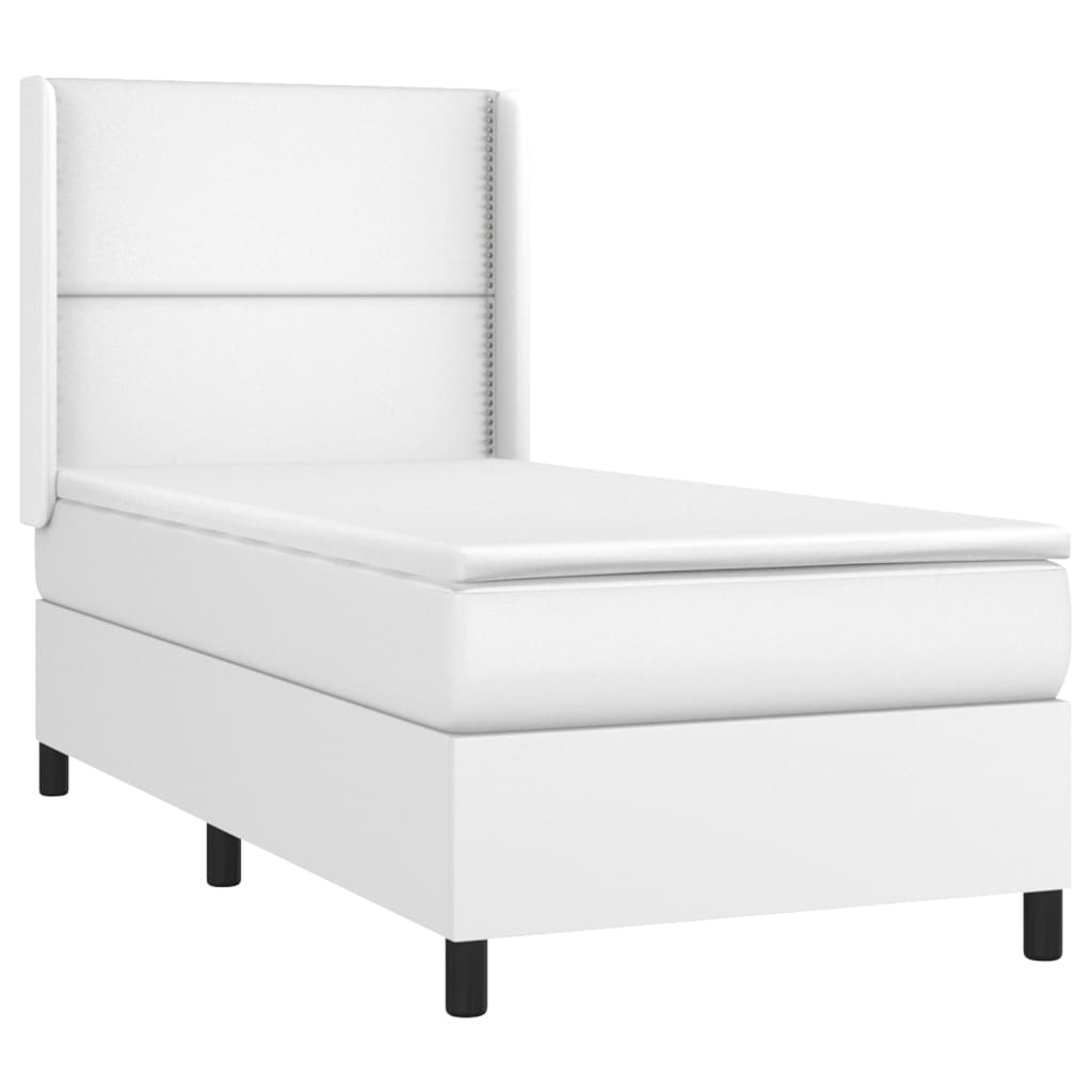Thumbnail - vidaXL Boxspringbett mit Matratze Weiß 80x200 cm Kunstleder