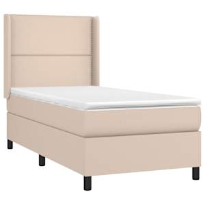 vidaXL Κρεβάτι Boxspring με Στρώμα Καπουτσίνο 80x200 εκ. Συνθ. Δέρμα