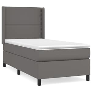 Box spring postel s matrací šedá 100x200 cm umělá kůže - obrázek 2