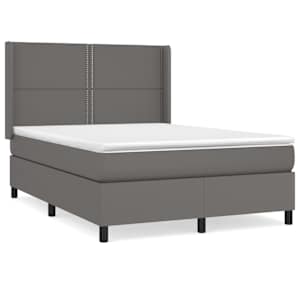 Box spring postel s matrací šedá 140 x 190 cm umělá kůže - obrázek 2
