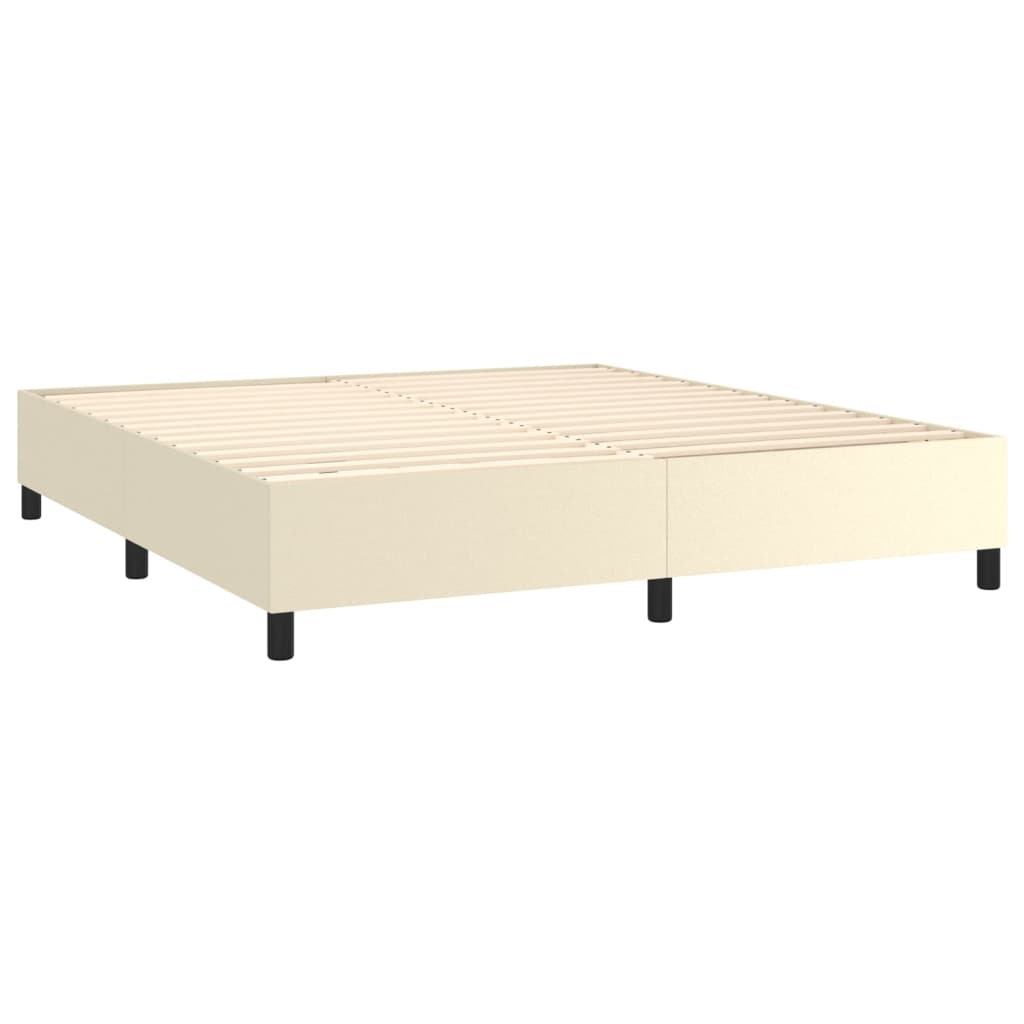 Box spring postel s matrací krémová 160x200 cm umělá kůže