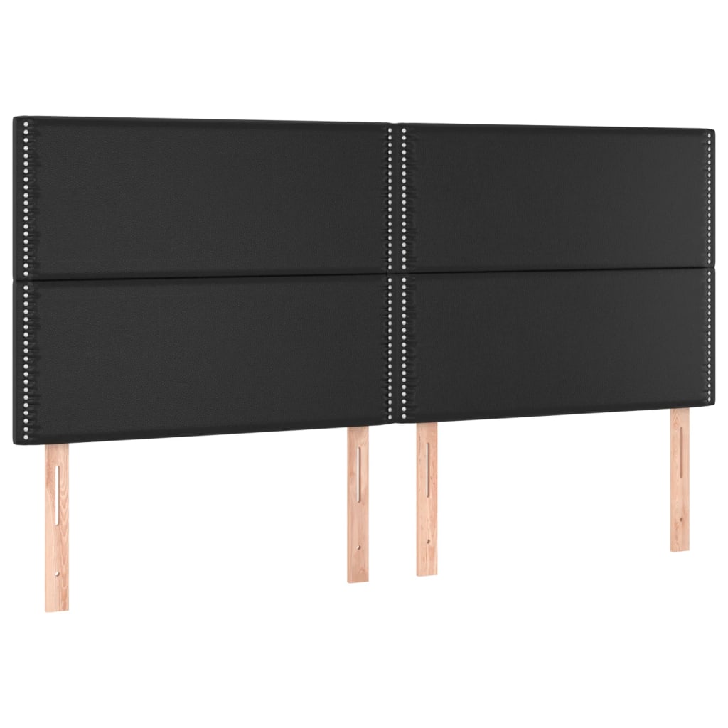 Pat box spring cu saltea, negru, 180x200 cm, piele ecologică