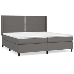Box spring postel s matrací šedá 200x200 cm umělá kůže - obrázek 2