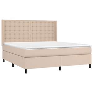 Box spring postel s matrací cappuccino 160x200 cm umělá kůže - obrázek 3