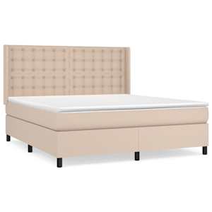 Box spring postel s matrací cappuccino 180 x 200 cm umělá kůže - obrázek 2