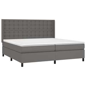 Box spring postel s matrací šedá 200x200 cm umělá kůže - obrázek 3