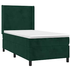 Box spring postel s matrací tmavě zelená 80 x 200 cm samet - obrázek 3