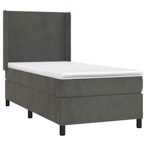 Box spring postel s matrací tmavě šedá 90x190 cm samet - obrázek 3