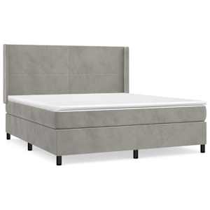 Box spring postel s matrací světle šedá 160x200 cm samet - obrázek 2