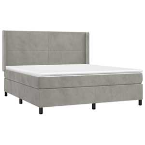 Box spring postel s matrací světle šedá 180x200 cm samet - obrázek 3