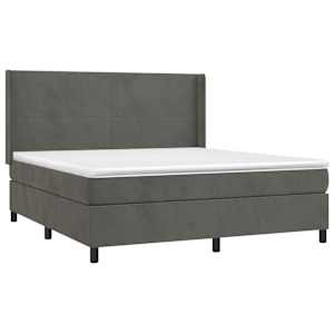 Box spring postel s matrací tmavě šedá 180x200 cm samet - obrázek 3