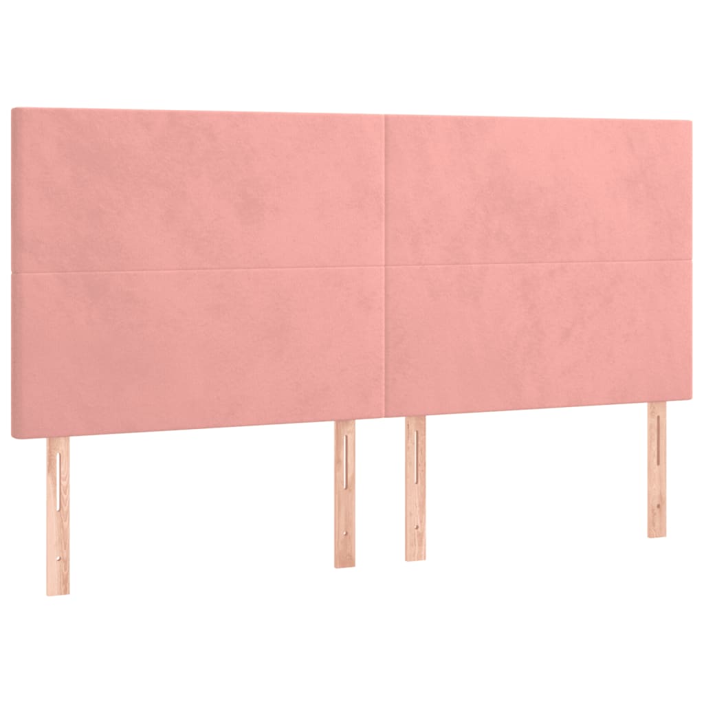 atsperu gulta ar matraci, rozā samts, 180x200 cm | Stepinfit.lv