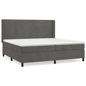 Box spring postel s matrací tmavě šedá 200x200 cm samet - obrázek 2