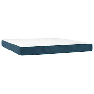 Box spring postel s matrací tmavě modrá 160x200 cm samet - obrázek 5